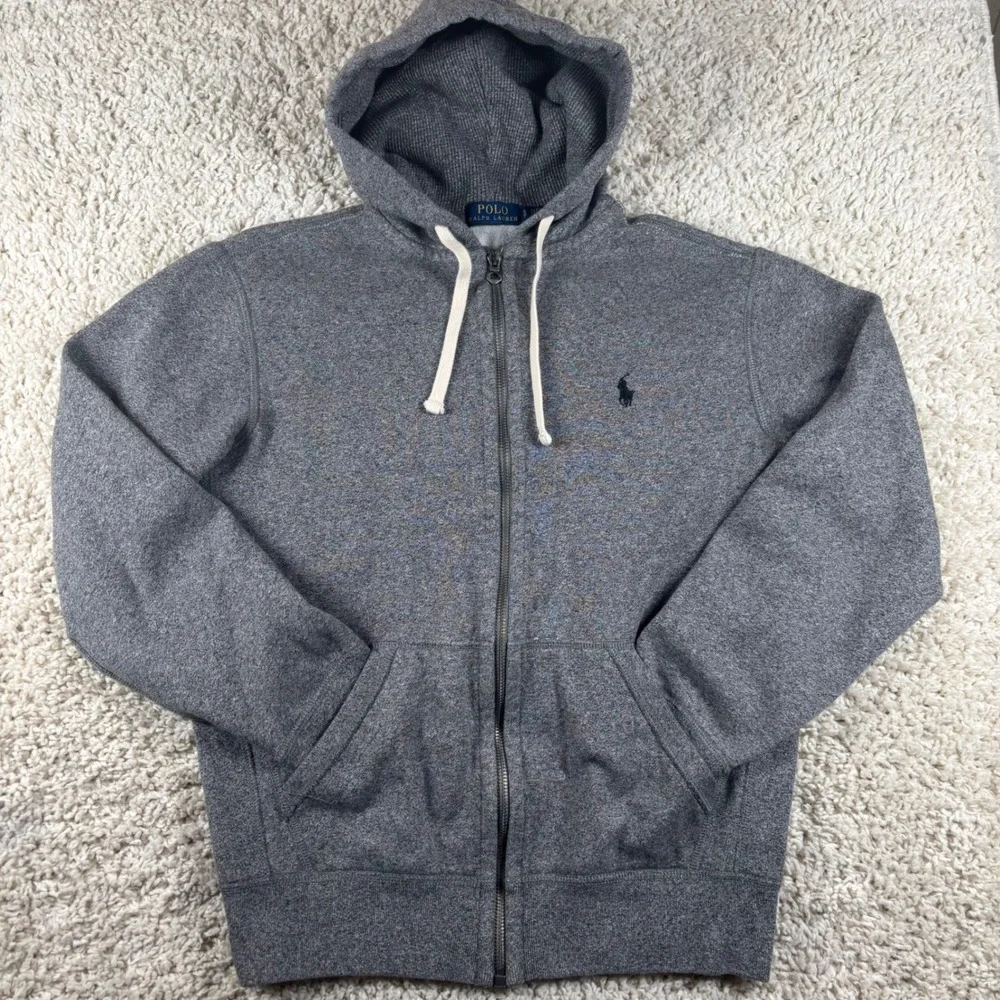 Polo Ralph Lauren Mens Hoodie S Gray Full Zip Pony Logo Preppy Old Money